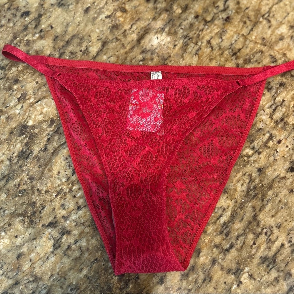 Free People Red Lace Panties Size Large